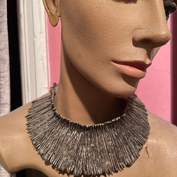 French Designer BICHE DE BERE PARIS Pewter Silver Collar RARE - Picture 7 of 10